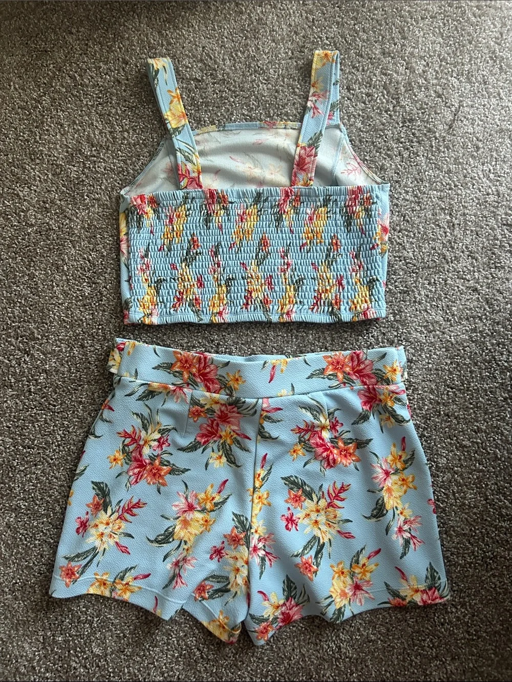 Light Blue Floral Matching Set